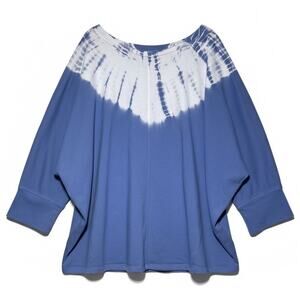 J. Jill Tie Dye Sweatshirt Organic Cotton Dolman Sleeve
